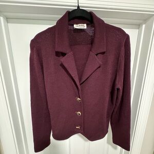 St. John by Marie Gray 2pc Burgundy “Currant” color Jacket & Skirt Size 14